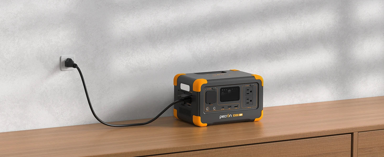 Pecron E300LFP Portable Power Station 600W 288Wh LiFePO4 Battery Solar Generator Power Bank Fast Charging for Home , RV, Camping