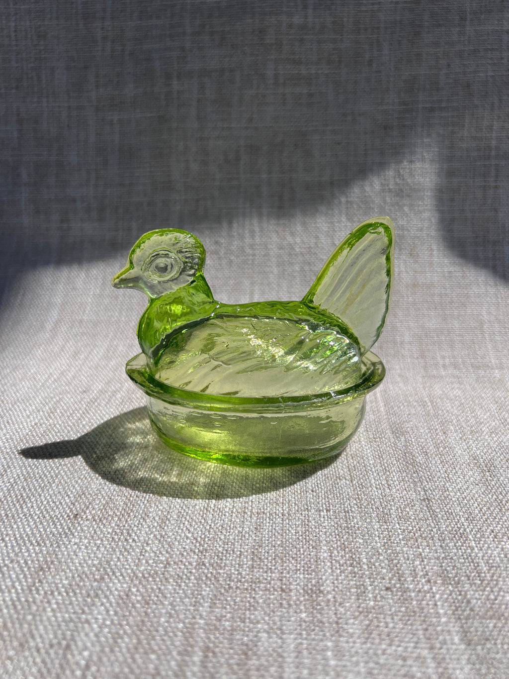 Nesting Hen Bowl & Lid - EUCALYPTUS | Hand Blown Glass - Colombia