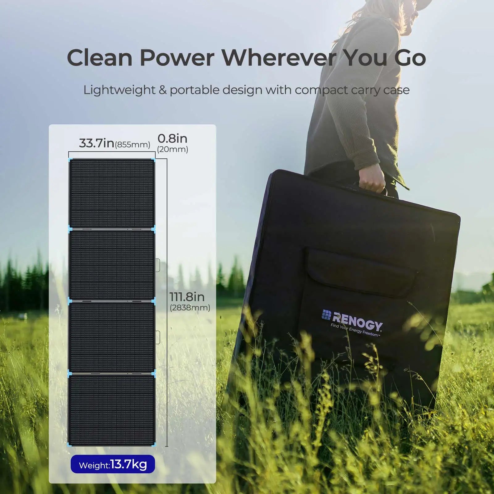 220/400W Lightweight Portable Solar Suitcase, Foldable Solar Panel with Kickstands for RV,Camping, Off Grid System