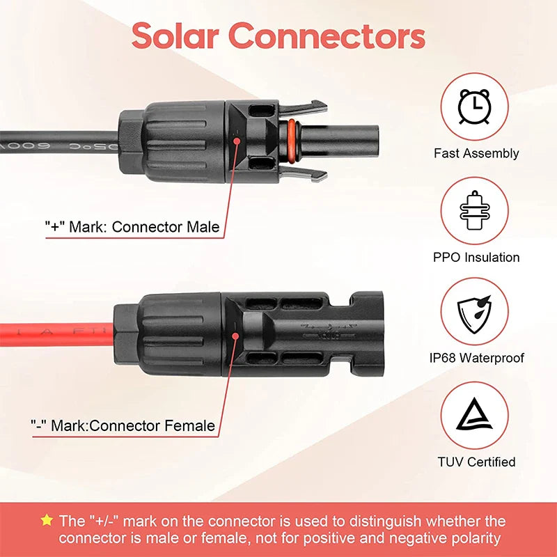 14AWG 5FT Solar Panel Adapter Cable – Works with Anderson Connectors & Portable Solar Generators