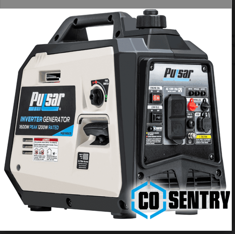 Pulsar Ultra Light Quiet 1600W Portable Gas Inverter Generator CARB Compliant 0.6-Gallon Fuel Tank